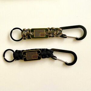 Paracord Keychain with USA flag - 2 pack